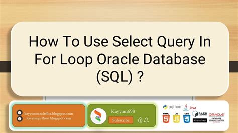 how to loop in oracle sql query|for loop example in sql.